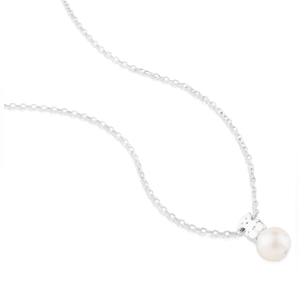 Silver Tous Pearl Necklace